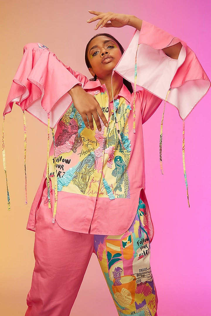 Pink Cotton Printed Co-Ord Set by Label SO US at Pernia's Pop Up Shop
