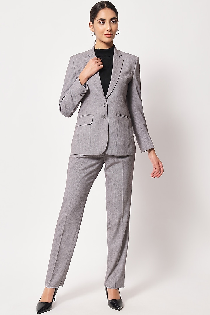 Light Grey Terry Rayon Co-Ord Set by Soniya G at Pernia's Pop Up Shop