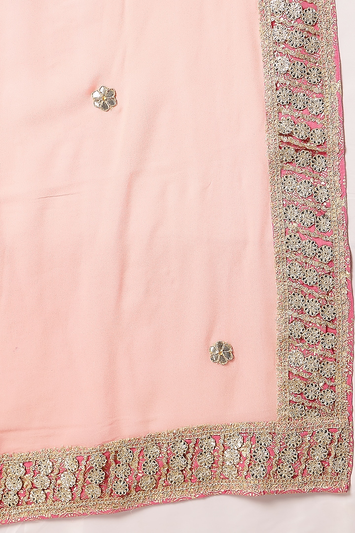 Pink Georgette Metal Resham Embellished Bandhej Wedding Anarkali With Dupatta by Soniya G at Pernia's Pop Up Shop