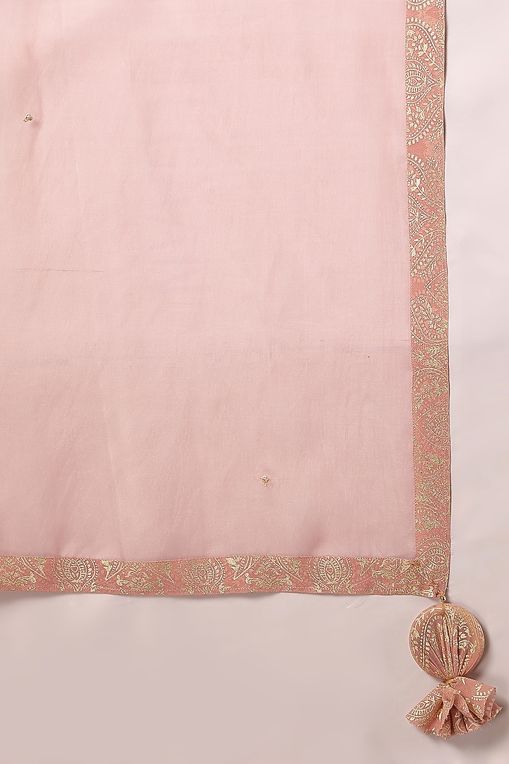 Taupe Pink Chikankari Zardosi Work Scalped Party Wear Sharara Set by Soniya G at Pernia's Pop Up Shop