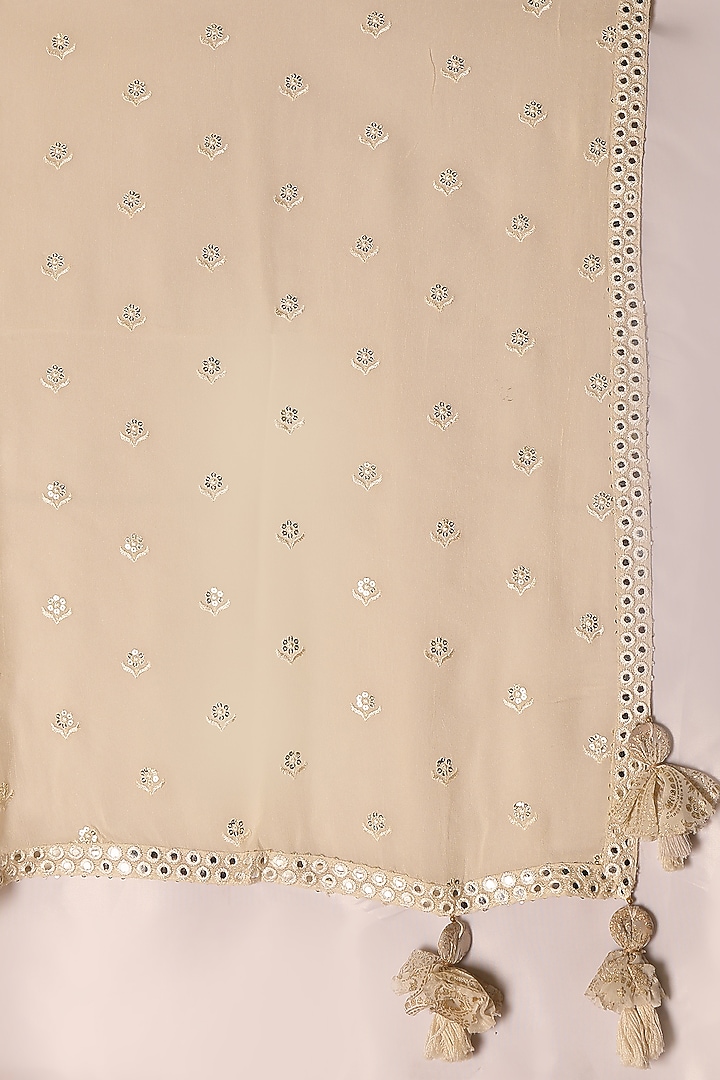 Ivory Chikankari Hand Embellished Wedding Sharara Set by Soniya G at Pernia's Pop Up Shop