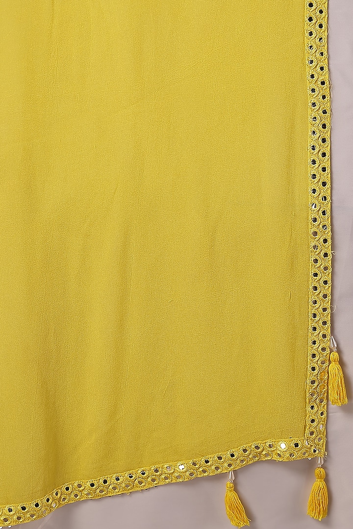 Yellow Chikankari Mirror Embellished Gharara Set by Soniya G at Pernia's Pop Up Shop