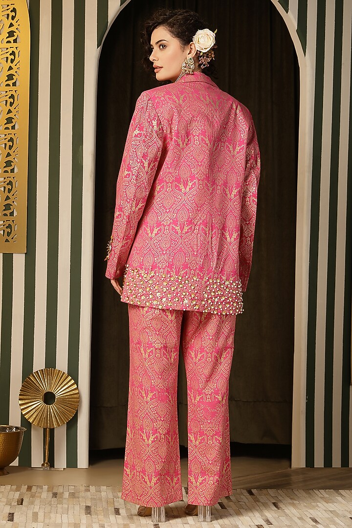 Pink Georgette Bead Embellished Co-Ord Set by Soniya G at Pernia's Pop Up Shop