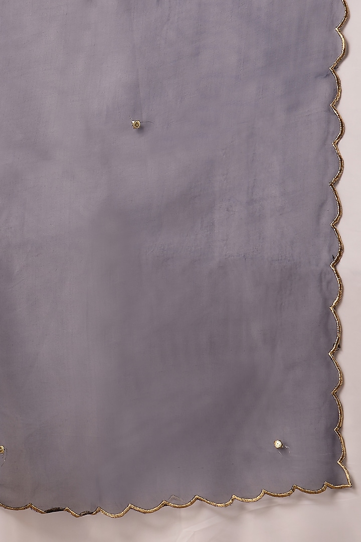 Navy Blue Georgette Foil Work Wedding Lehenga Set by Soniya G at Pernia's Pop Up Shop