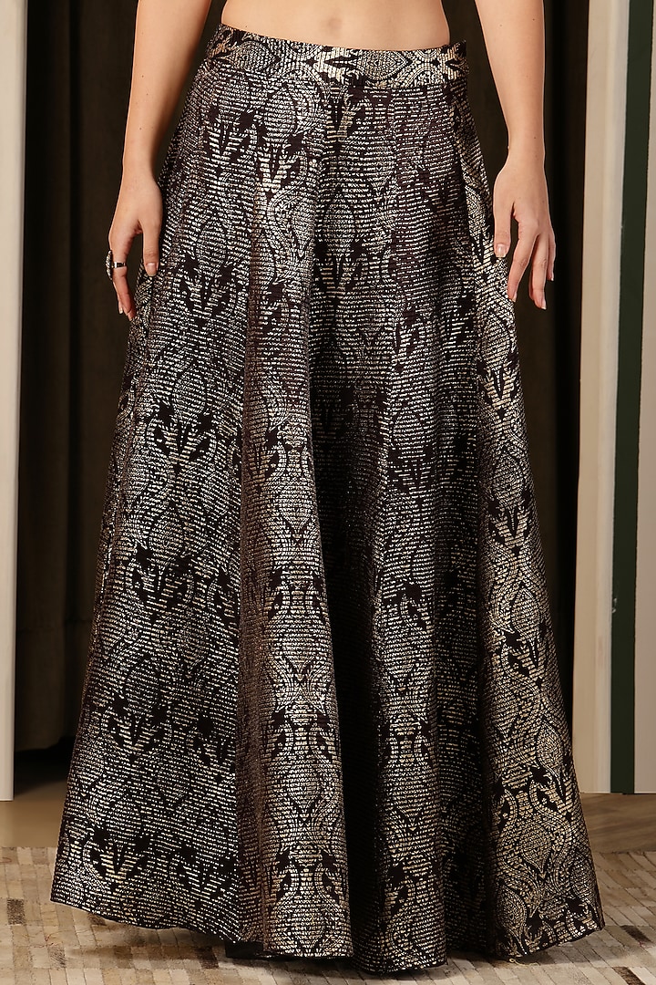 Dark Purple Velvet Embroidered Jacket Wedding Lehenga Set by Soniya G at Pernia's Pop Up Shop