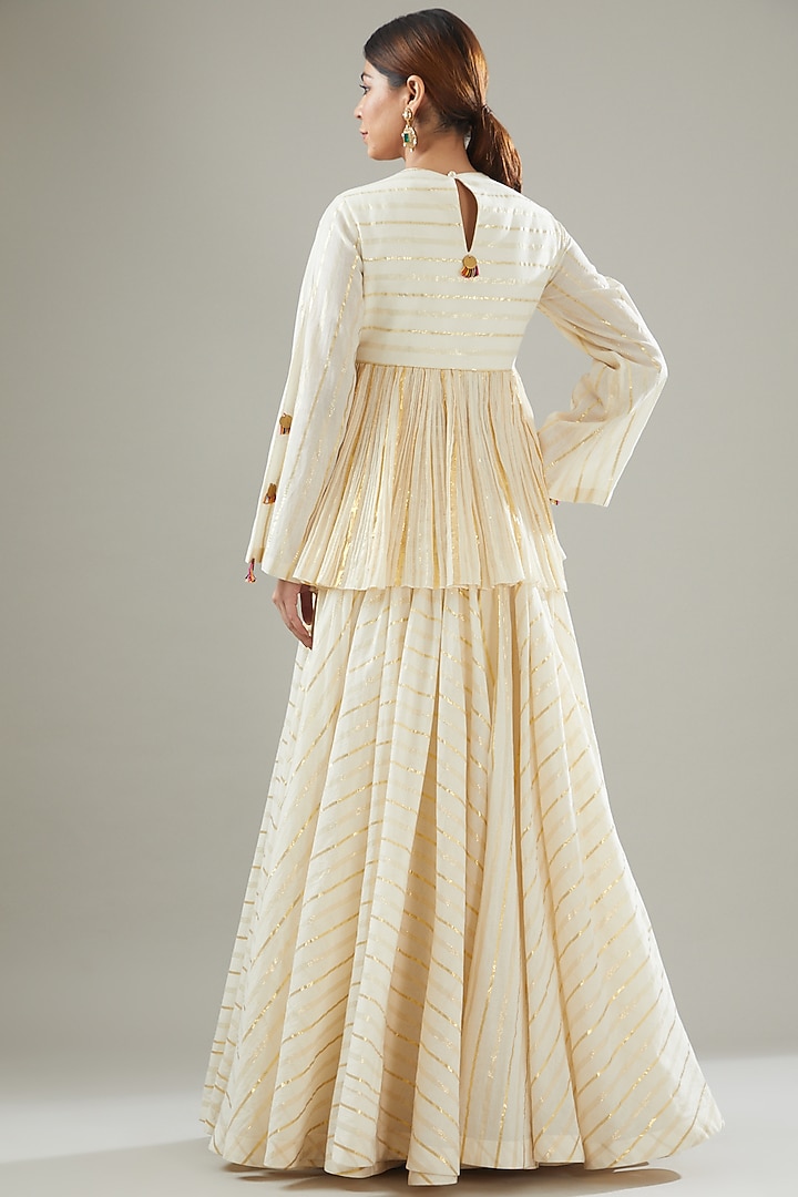Ivory Handmade Cotton Wedding Sharara Set by Soniya G at Pernia's Pop Up Shop