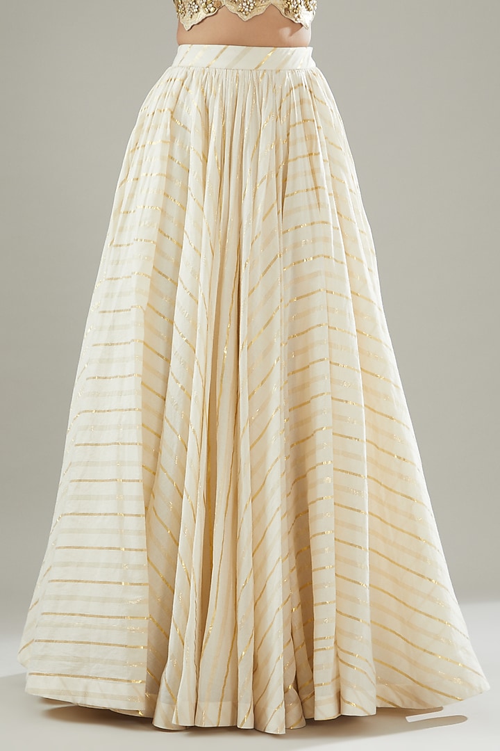 Ivory Handmade Cotton Wedding Sharara Set by Soniya G at Pernia's Pop Up Shop