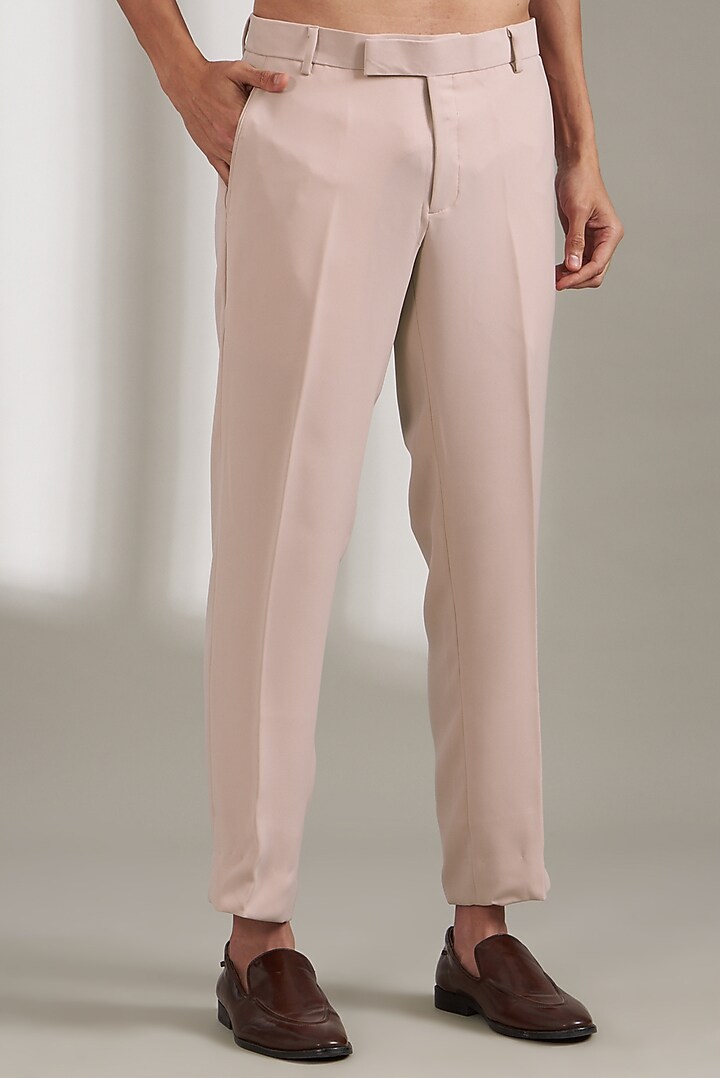 Blush Pink Satin Embroidered Bandhgala Set by Soniya G Men at Pernia's Pop Up Shop