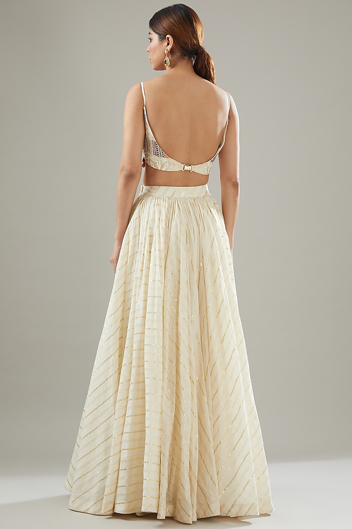 Ivory Handmade Cotton Wedding Lehenga Set by Soniya G at Pernia's Pop Up Shop