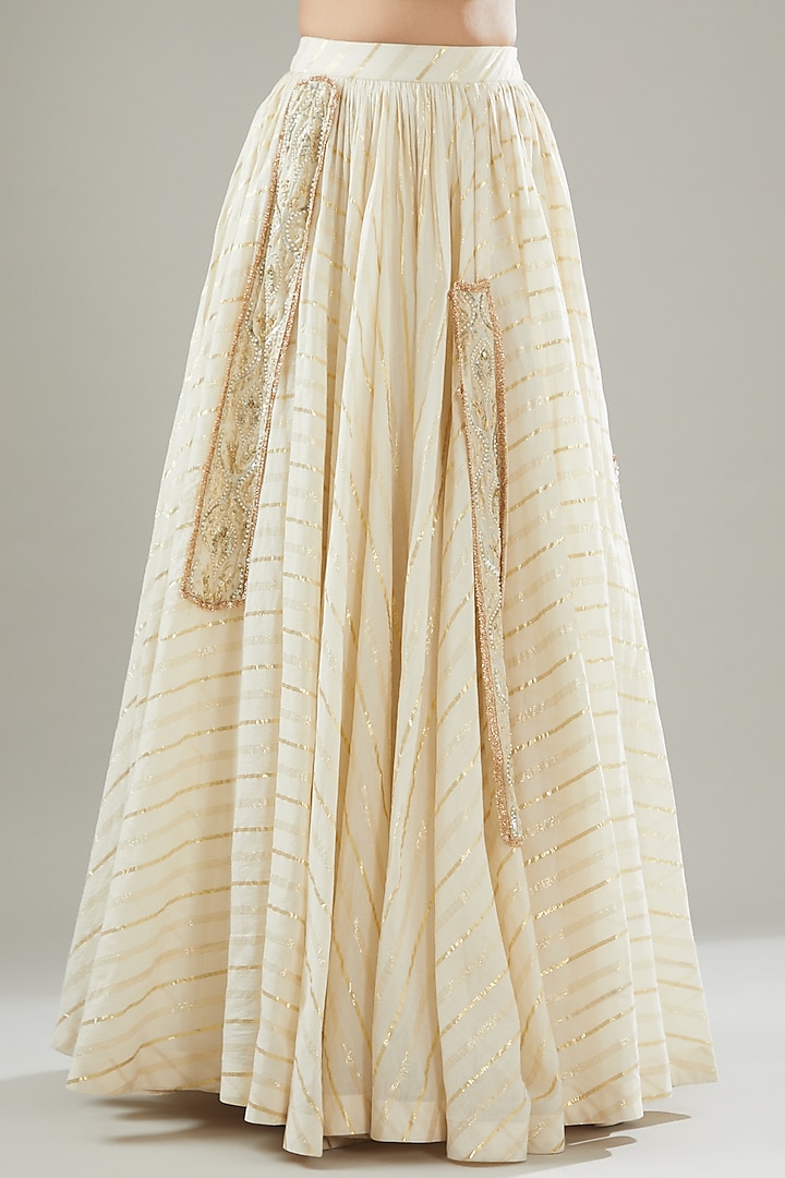 Ivory Handmade Cotton Wedding Lehenga Set by Soniya G at Pernia's Pop Up Shop
