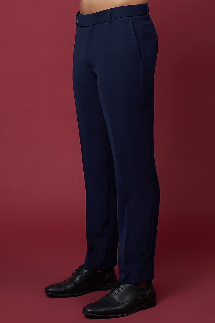 Blue Italian Crepe & Foil Pleated Tuxedo Set by Soniya G Men at Pernia's Pop Up Shop