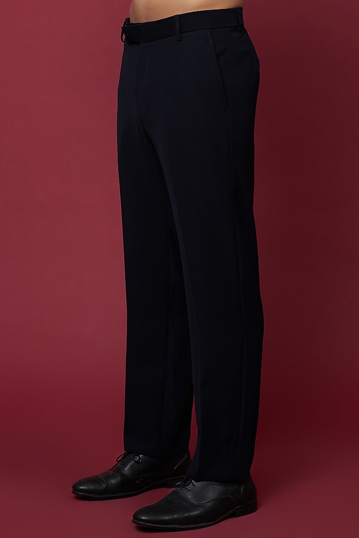 Midnight Blue Italian Crepe Tuxedo Set by Soniya G Men at Pernia's Pop Up Shop