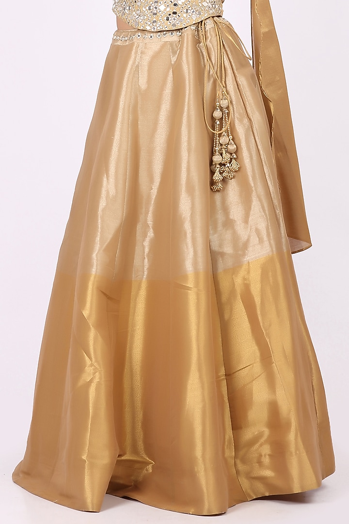 Golden Tissue Lehenga Set by Soniya G at Pernia's Pop Up Shop