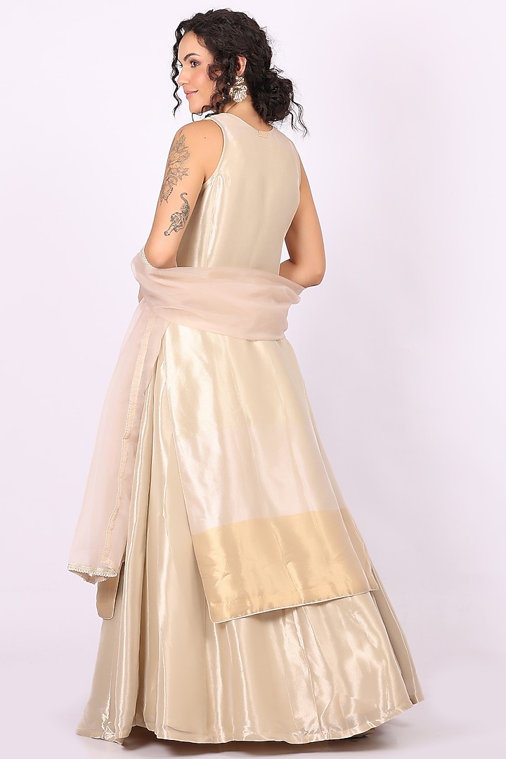 Golden Tissue Lehenga Set by Soniya G at Pernia's Pop Up Shop