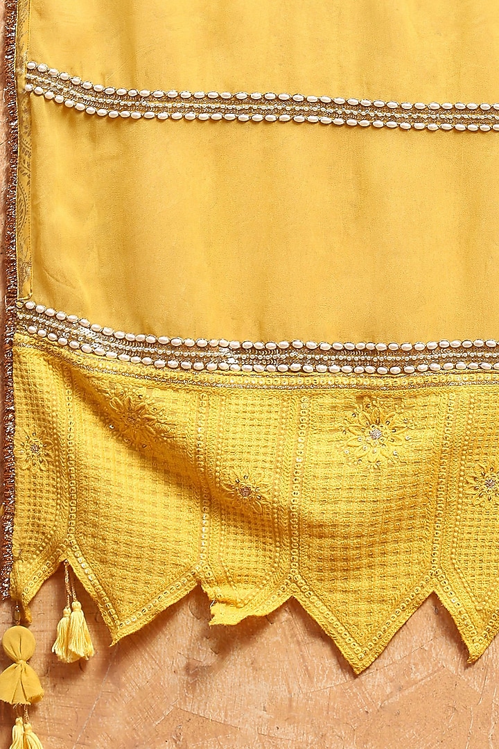Yellow Chikankari Gharara Set by Soniya G at Pernia's Pop Up Shop