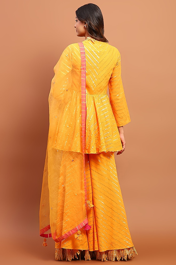 Mustard Cotton Blend Gharara Set by Soniya G at Pernia's Pop Up Shop