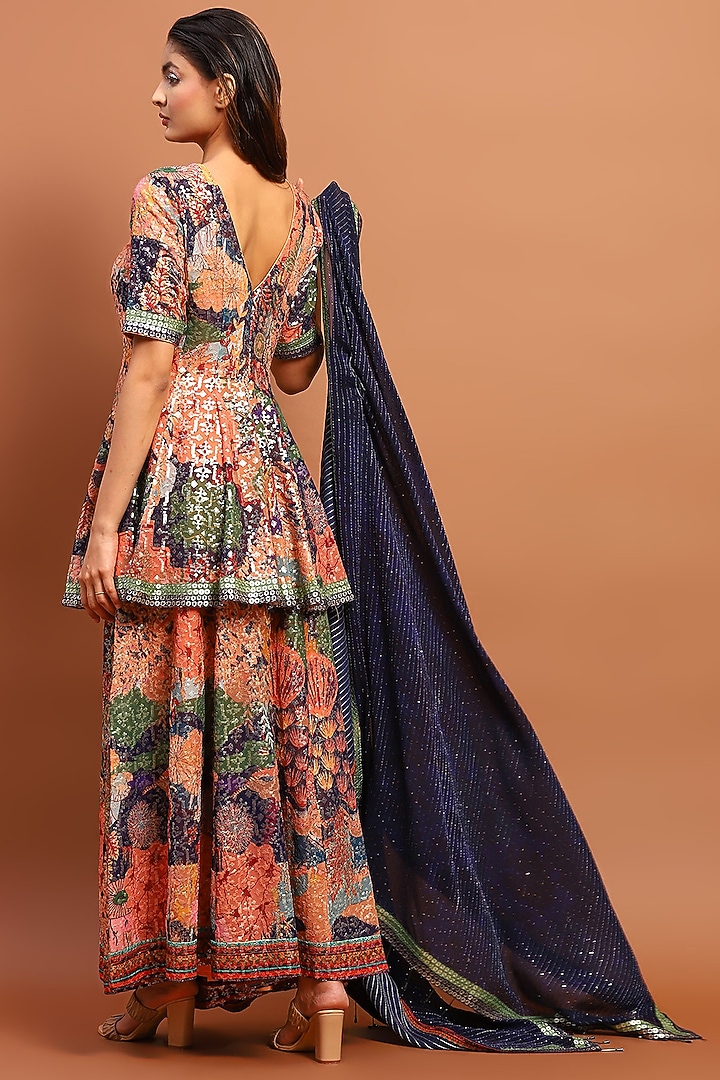 Multi-Colored Cotton Blend Gharara Set by Soniya G at Pernia's Pop Up Shop