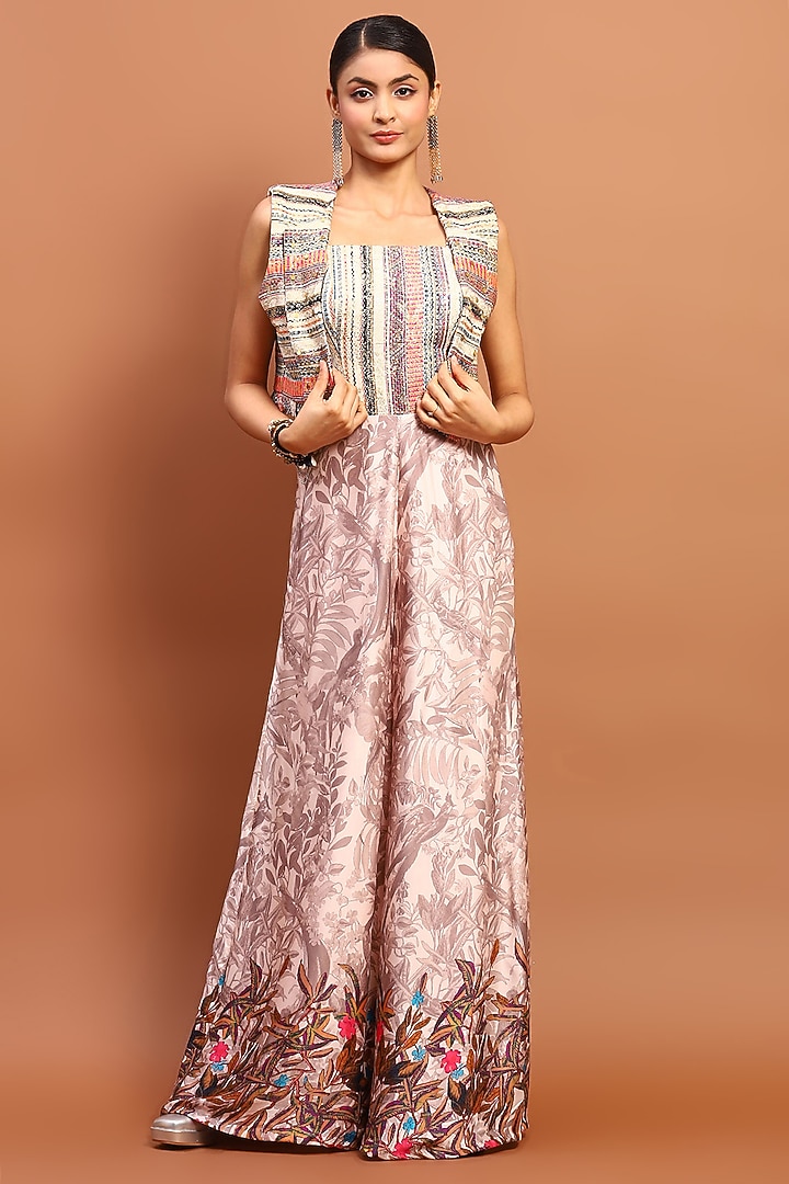 Multi-Colored Jute Frilled Jacket by Soniya G at Pernia's Pop Up Shop