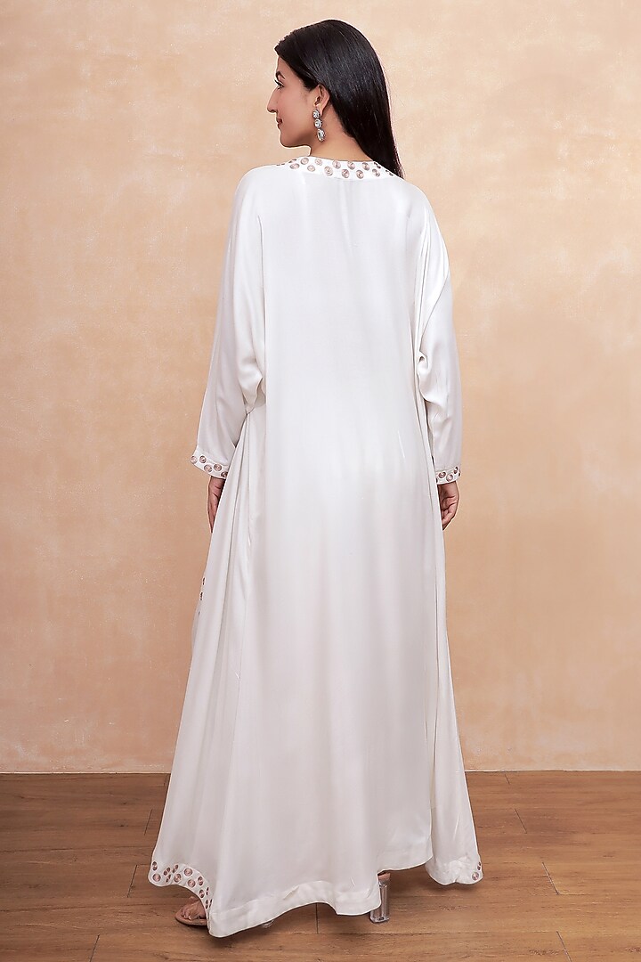 Ivory Linen Crepe Zari Embroidered Co-Ord Set by Soniya G at Pernia's Pop Up Shop