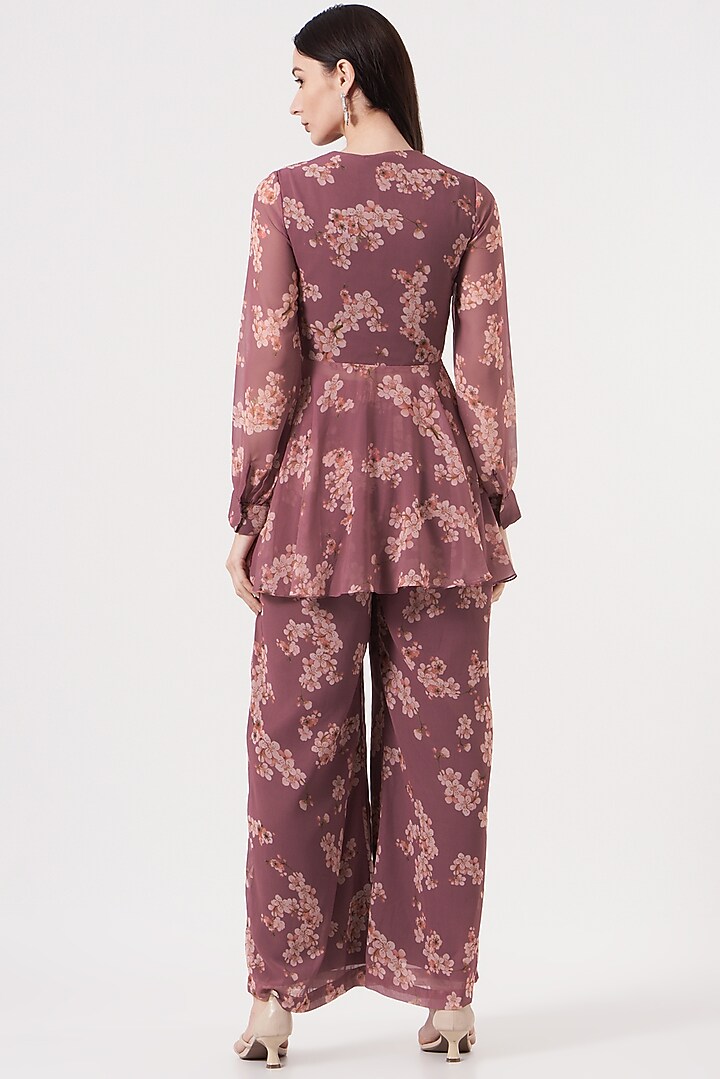 Wine Printed Palazzo Pant Set by Soniya G at Pernia's Pop Up Shop