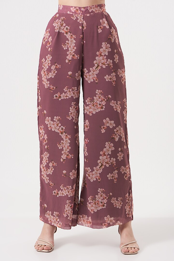 Wine Printed Palazzo Pant Set by Soniya G at Pernia's Pop Up Shop