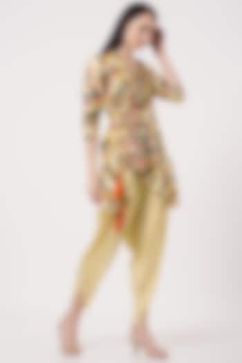 Yellow Silk Harem Pant Set by Soniya G at Pernia's Pop Up Shop