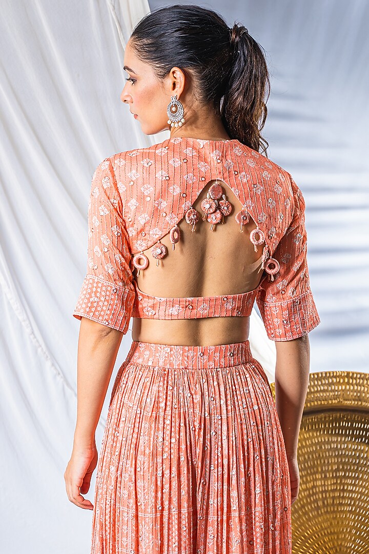 Taupe Pink Georgette Pant Set by Soniya G at Pernia's Pop Up Shop