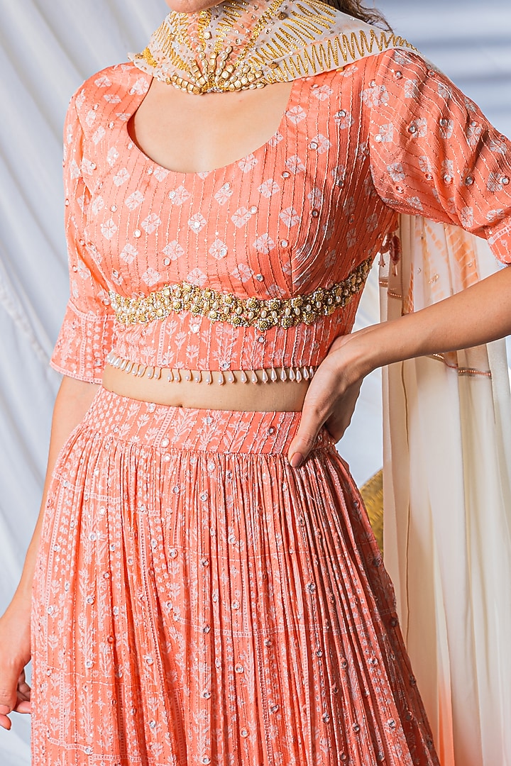 Taupe Pink Georgette Pant Set by Soniya G at Pernia's Pop Up Shop