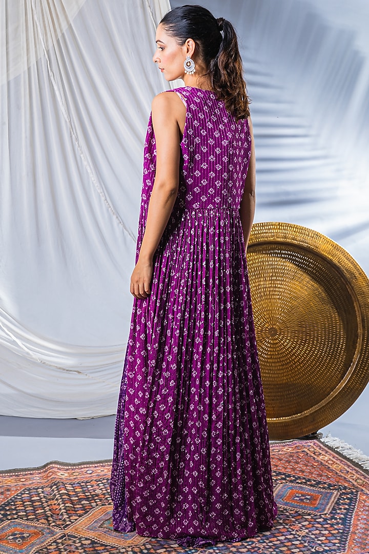 Purple Printed Wedding Lehenga Set by Soniya G at Pernia's Pop Up Shop
