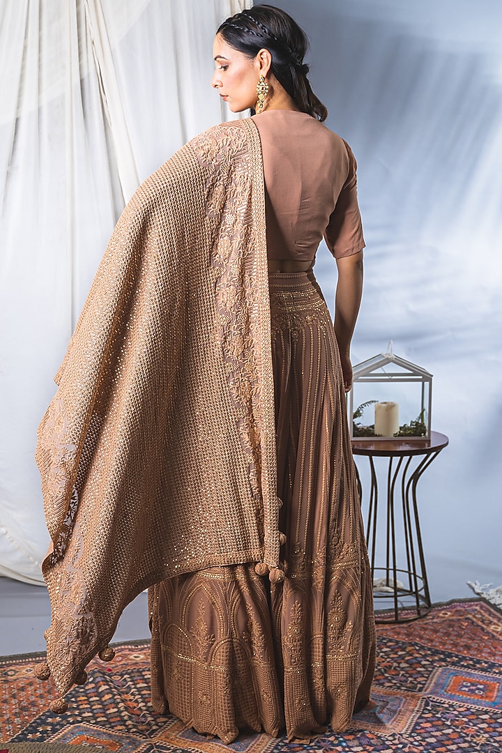 Blush Pink Lucknowi Wedding Lehenga Set by Soniya G at Pernia's Pop Up Shop