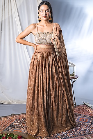Blush Pink Lehenga Set in Lucknowi by Soniya G