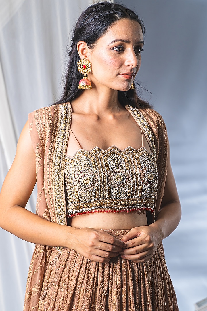 Blush Pink Wedding Lehenga Set in Lucknowi by Soniya G at Pernia's Pop Up Shop