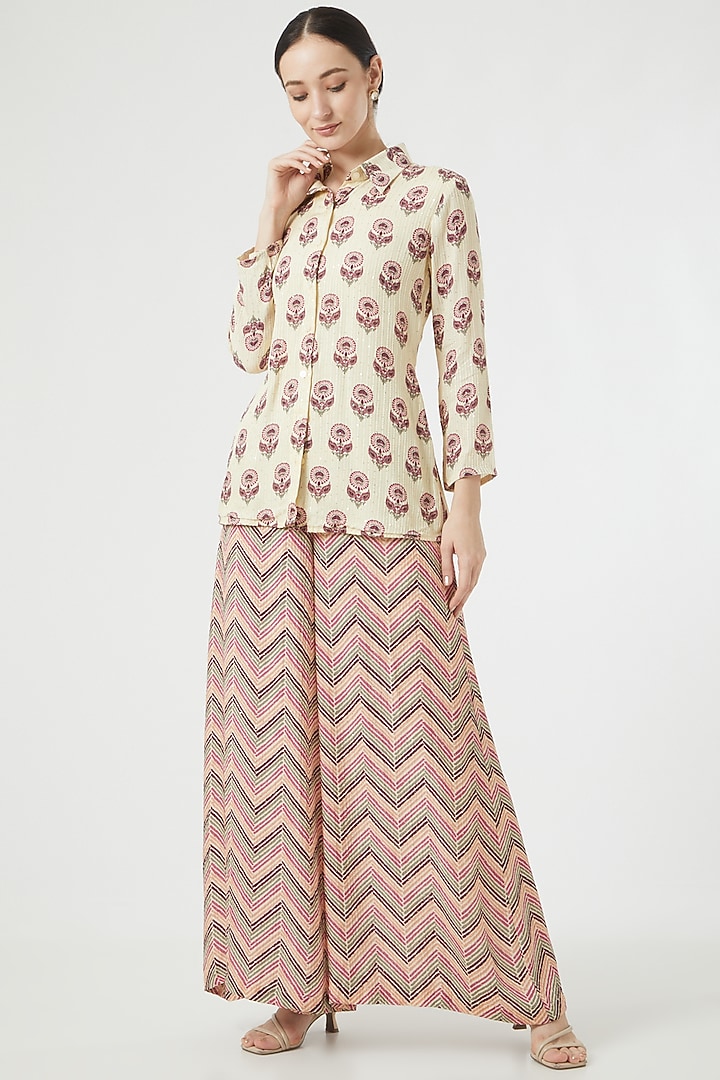 Pink Printed Pant Set by Soniya G at Pernia's Pop Up Shop