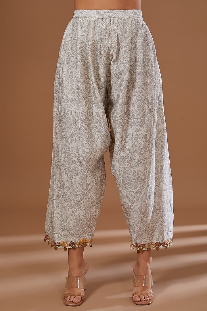 Ivory Chanderi Silk Dori Embroidered Kurta Set by Soniya G at Pernia's Pop Up Shop