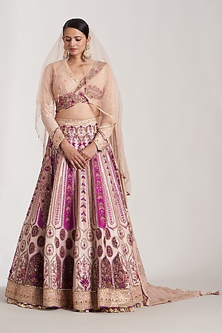 Multi-Colored Embroidered Lehenga Set by Soniya G