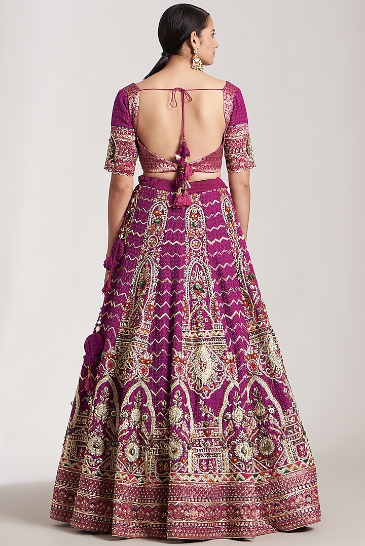 Coral Red Embroidered Bridal Lehenga Set by Soniya G at Pernia's Pop Up Shop