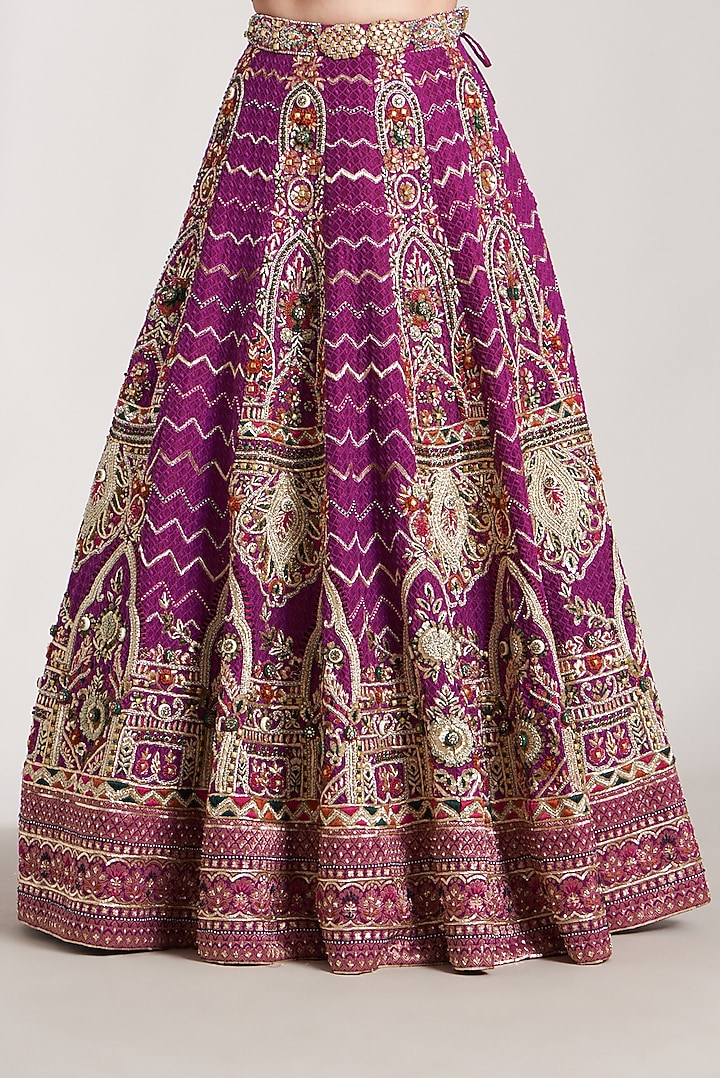 Coral Red Embroidered Bridal Lehenga Set by Soniya G at Pernia's Pop Up Shop