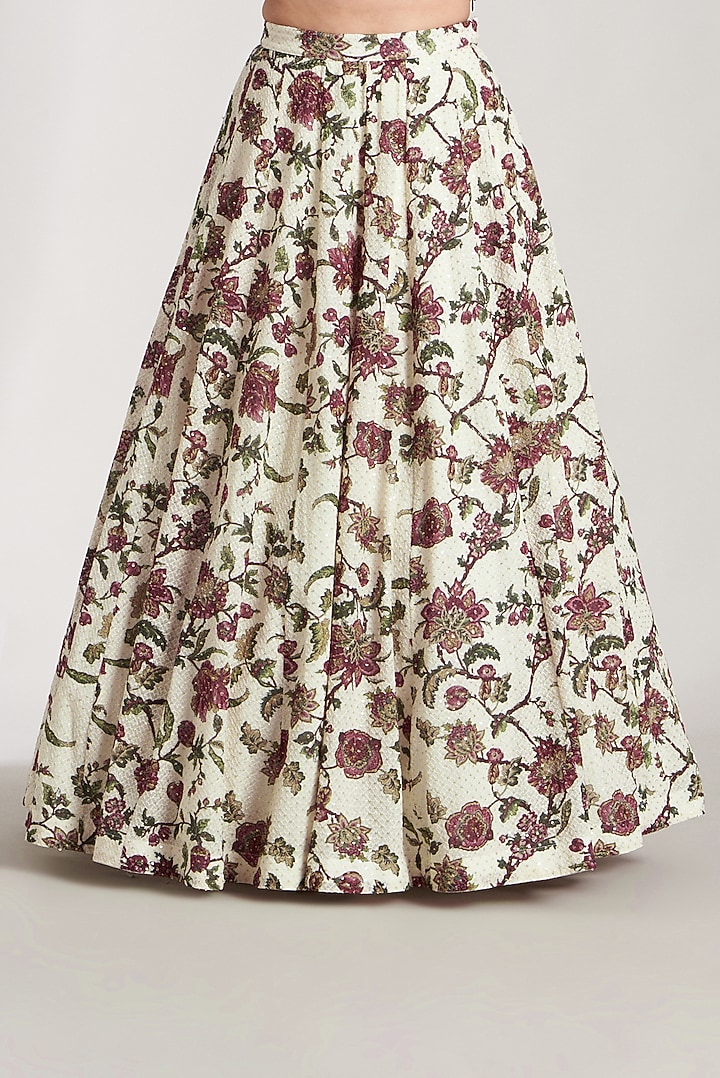 Off-White Wedding Lehenga Set With Print by Soniya G at Pernia's Pop Up Shop