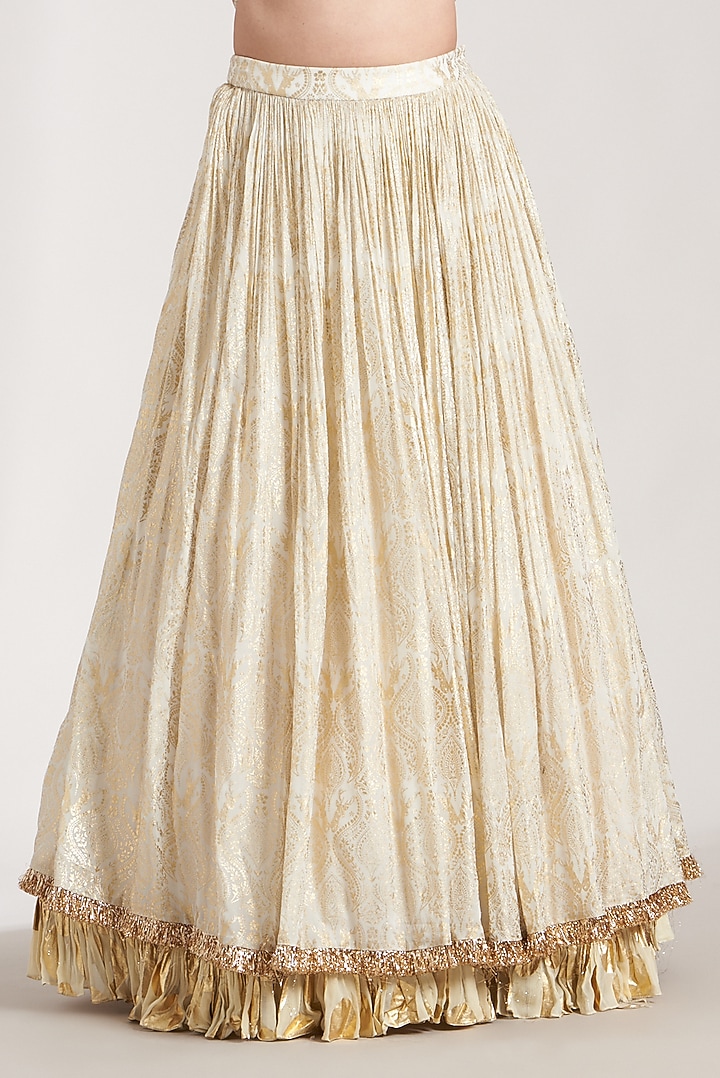 Ivory Printed Wedding Lehenga Set by Soniya G at Pernia's Pop Up Shop
