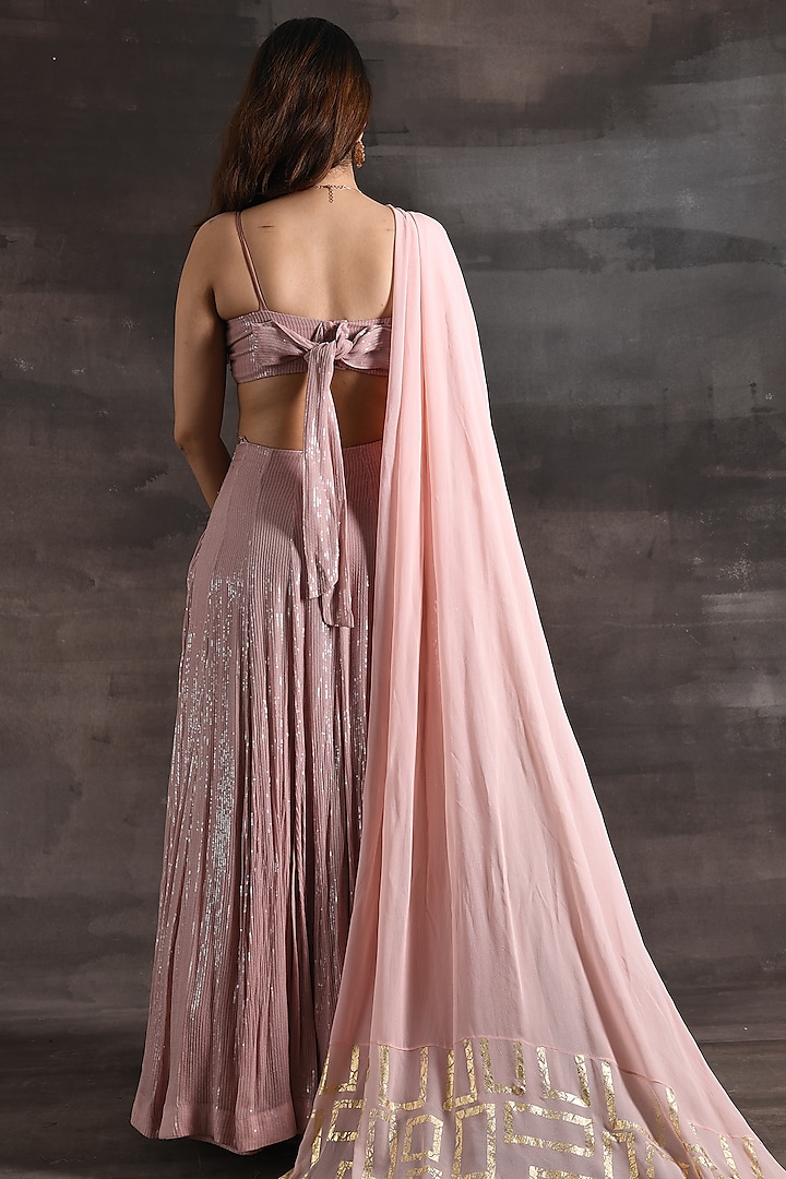 Nude Pink Sequins Wedding Lehenga Set by Soniya G at Pernia's Pop Up Shop