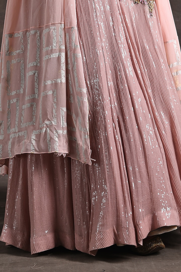 Nude Pink Sequins Wedding Lehenga Set by Soniya G at Pernia's Pop Up Shop