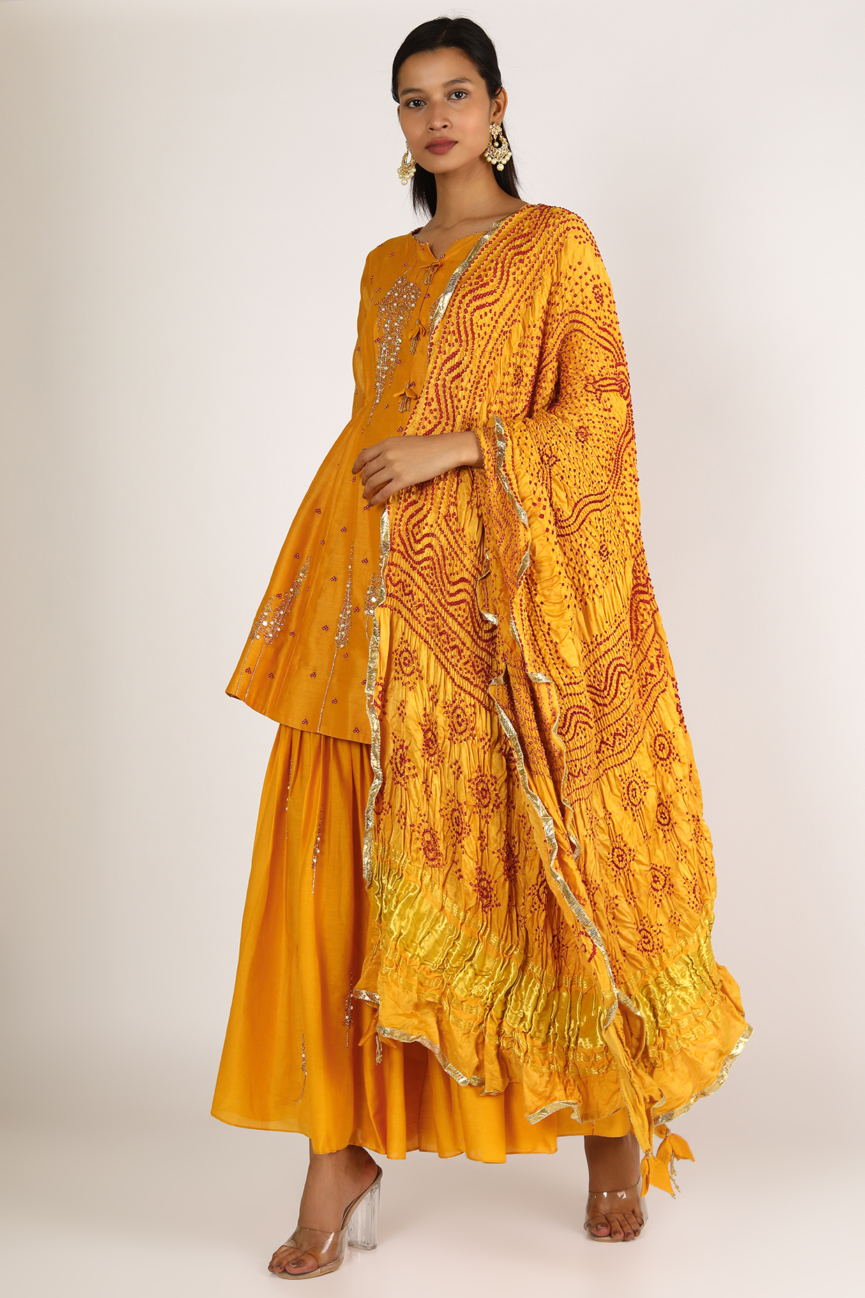 Yellow Embroidered Wedding Sharara Set by Sozenkari at Pernia's Pop Up Shop