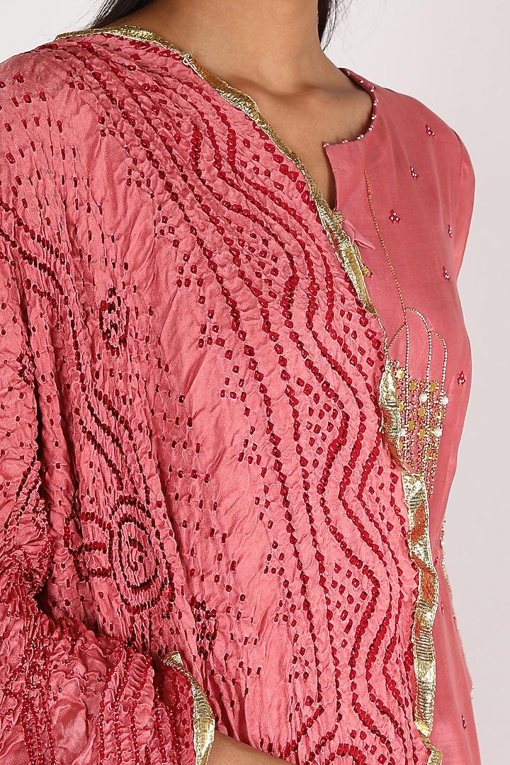 Old Rose Embroidered Wedding Sharara Set by Sozenkari at Pernia's Pop Up Shop