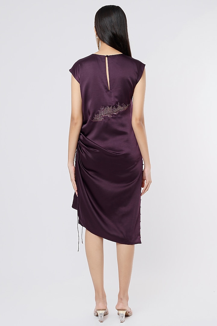 Purple Embroidered Mini Vacation Dress by SOZENKARI at Pernia's Pop Up Shop