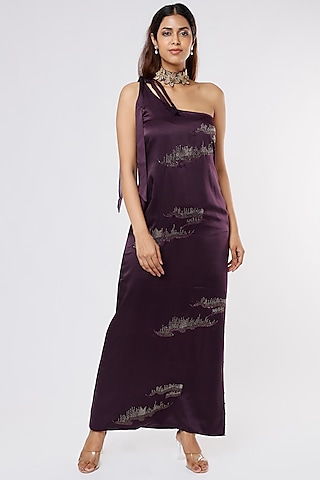Violet Embroidered Gown by Sozenkari