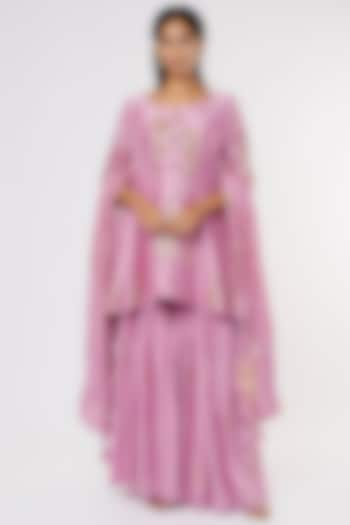 Mauve Embroidered Anarkali Set by Sozenkari at Pernia's Pop Up Shop