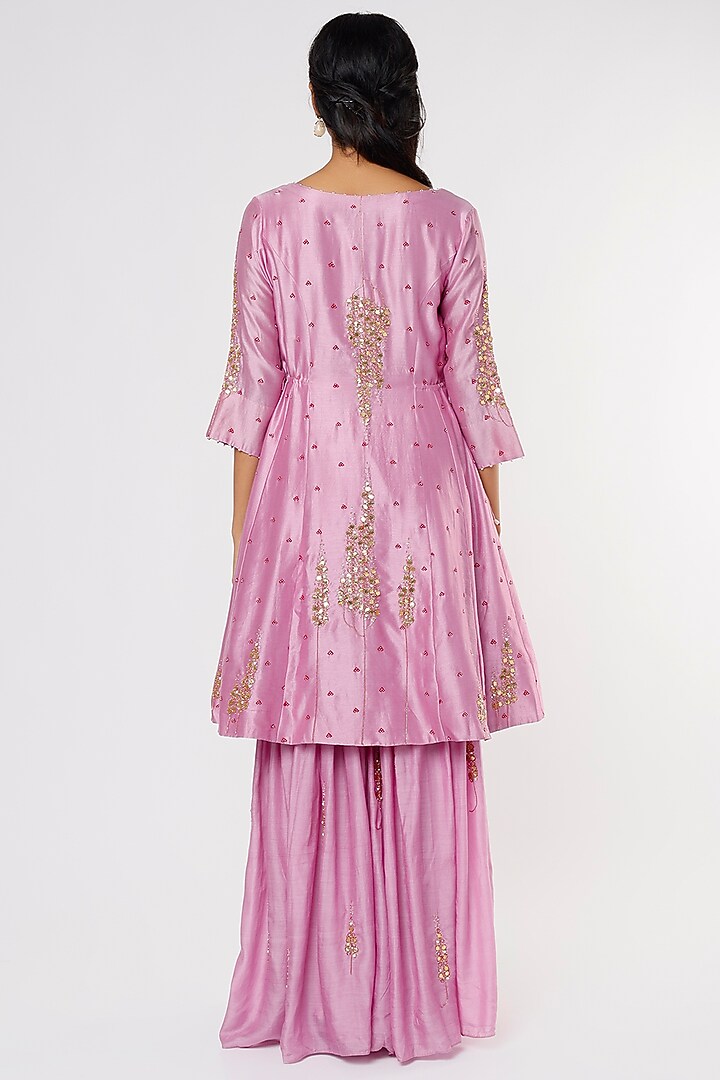 Mauve Embroidered Wedding Anarkali Set by Sozenkari at Pernia's Pop Up Shop