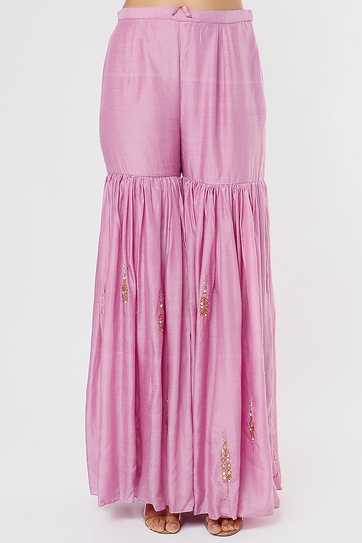 Mauve Embroidered Wedding Anarkali Set by Sozenkari at Pernia's Pop Up Shop