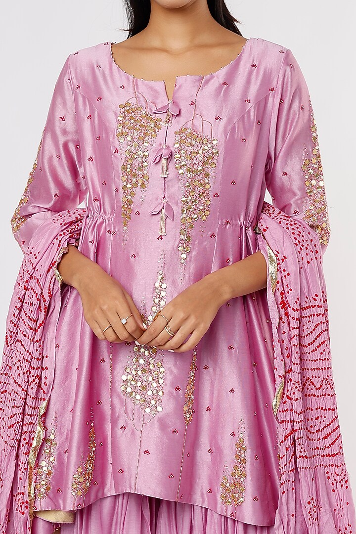 Mauve Embroidered Wedding Anarkali Set by Sozenkari at Pernia's Pop Up Shop