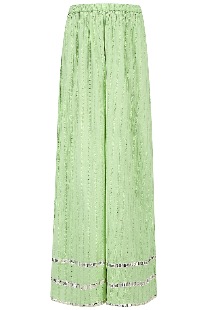 Yellow floral embroidered tunic with palazzo pants available only at Pernia's Pop Up Shop.